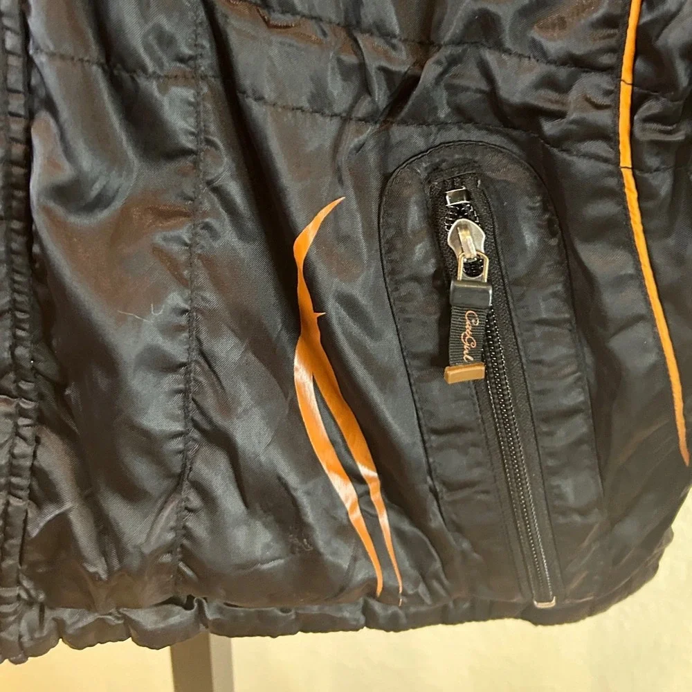 Kids Arctic Cat Black Orange Snowmobile Ski Jacket‎ Size M